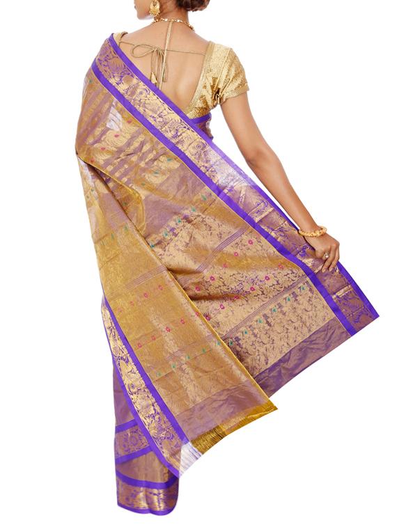violet silk blend saree - 10009174 - Zoom Image - 3