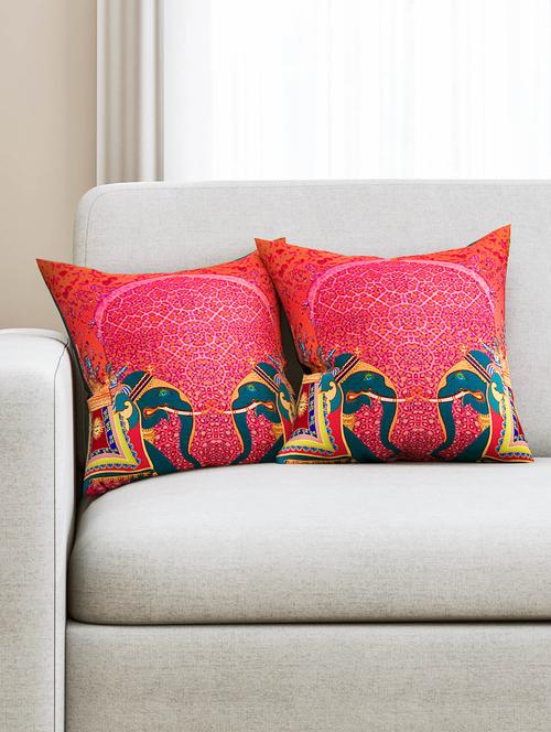 sej abstract orange hd digital premium 16 by 16 inch cushion cover (set of 2)(sbccdp0042p) - 10014032 - Standard Image - 1