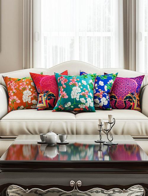 sej abstract multicolor hd digital premium 16 by 16 inch cushion cover (set of 5)(sbccdp0115p) - 10014056 - Standard Image - 1