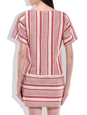 red,cream cotton dress - 10016526 - Standard Image - 3