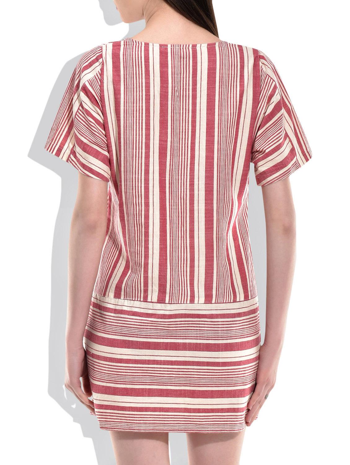 red,cream cotton dress - 10016526 - Zoom Image - 3