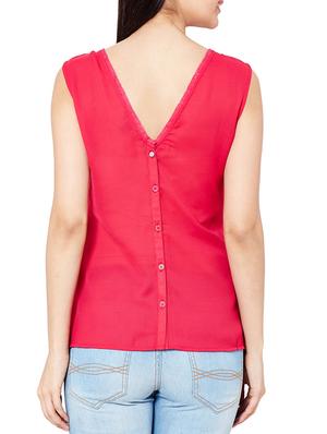 the vanca coral pleated top with lace detail - 10016765 - Standard Image - 3