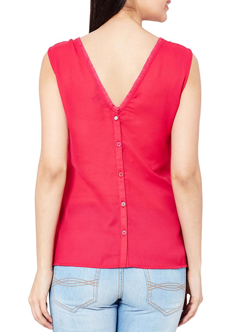 the vanca coral pleated top with lace detail - 10016765 - Zoom Image - 3
