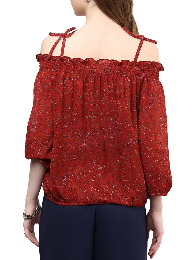 smocking detail blouson top - 10023066 - Zoom Image - 3