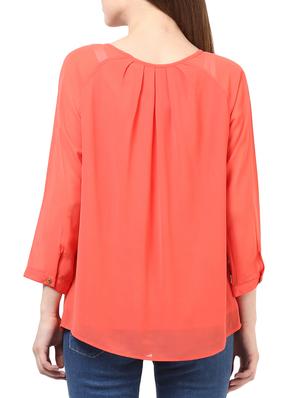 pleat detailed round neck top - 10023113 - Standard Image - 3