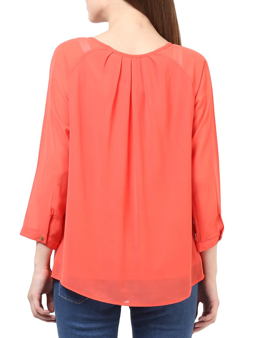 pleat detailed round neck top - 10023113 - Zoom Image - 3