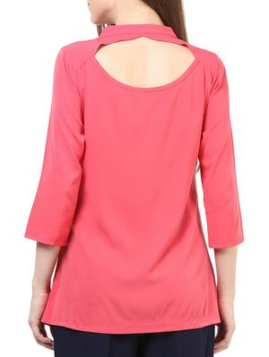 pink poly crepe layered top - 10023133 - Standard Image - 3