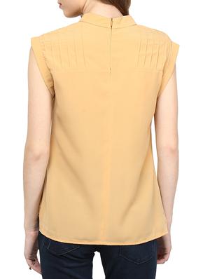 pintucked mock neck top - 10023153 - Standard Image - 3