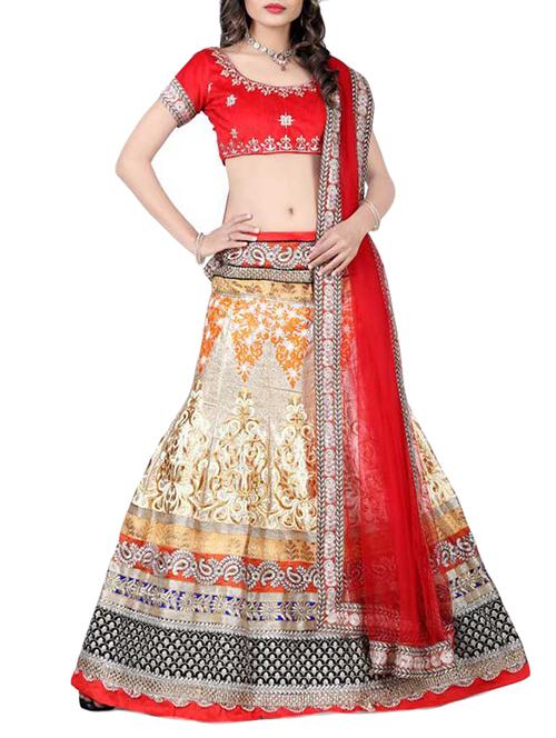 multi color silk lehenga - 10039407 - Very Small Image - 1