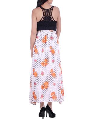 white,black rayon dress - 10041303 - Standard Image - 3