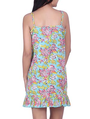 aqua cotton dress - 10077337 - Standard Image - 3