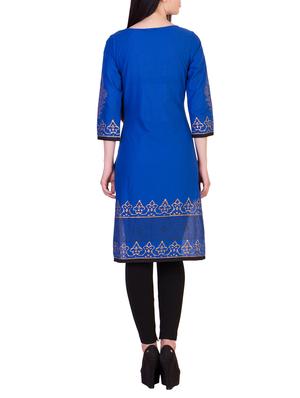multi colored cotton straight kurta - 10084651 - Standard Image - 3