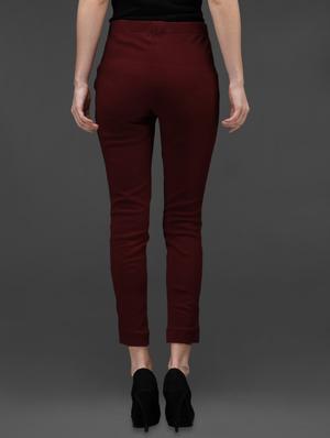 wine Cotton Knitted Jegging - 1008691 - Standard Image - 3
