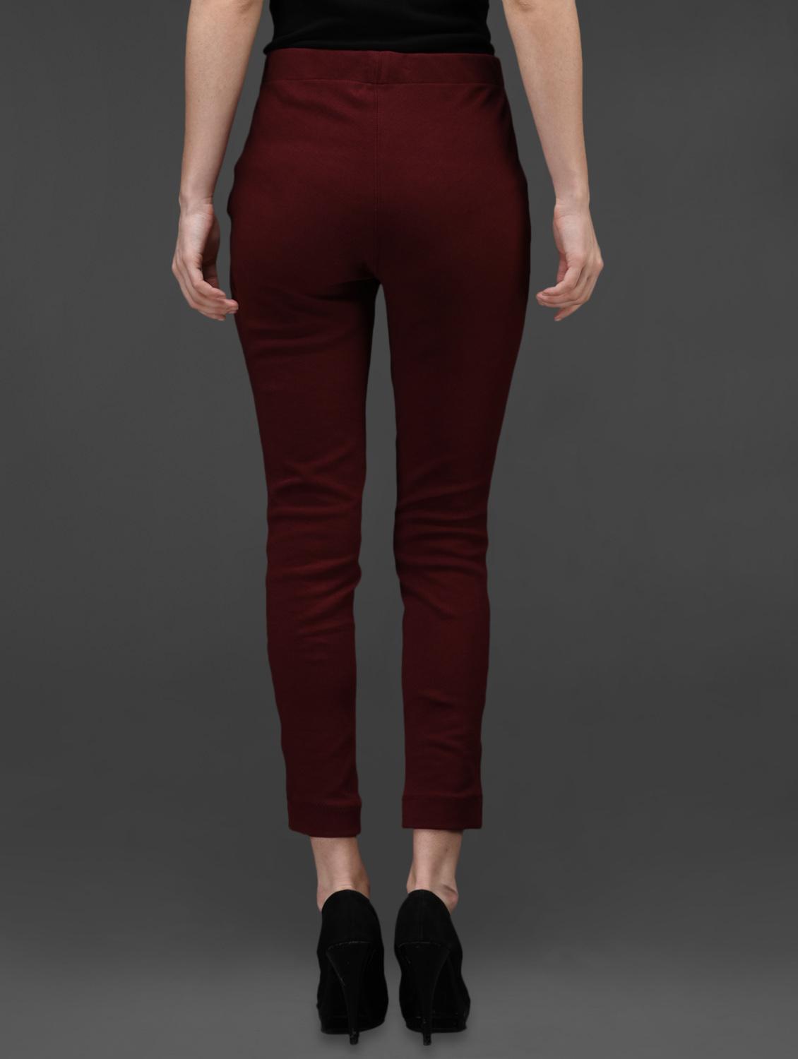 wine Cotton Knitted Jegging - 1008691 - Zoom Image - 3
