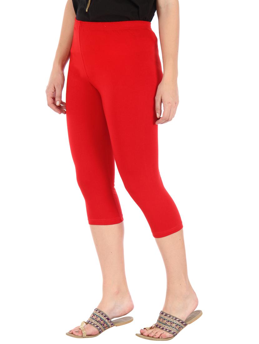 red, mango cotton leggings - 10087215 - Zoom Image - 3