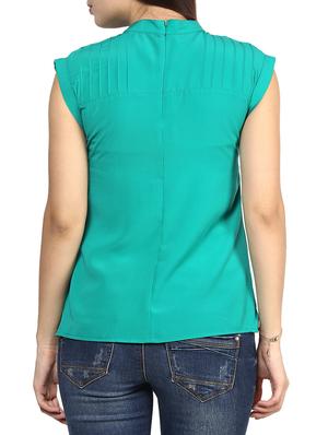pintucked mock neck top - 10117237 - Standard Image - 3