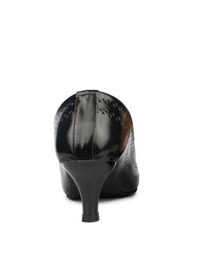black leatherette slip on pumps - 10124218 - Standard Image - 3