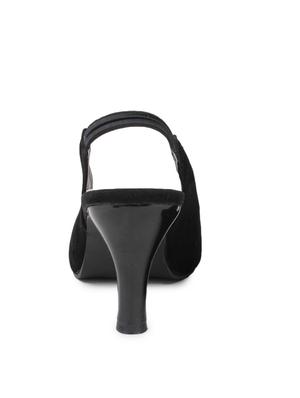 black leatherette back strap sandals - 10124248 - Standard Image - 3