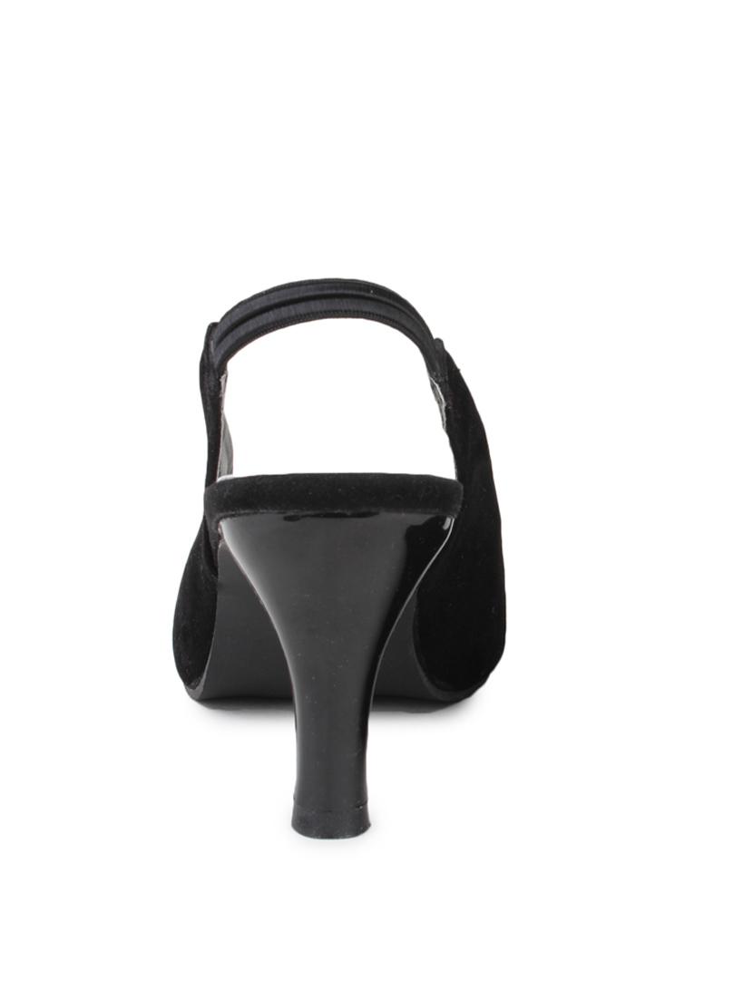 black leatherette back strap sandals - 10124248 - Zoom Image - 3