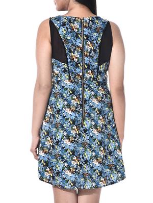 multi colored poly crepe dress - 10147605 - Standard Image - 3