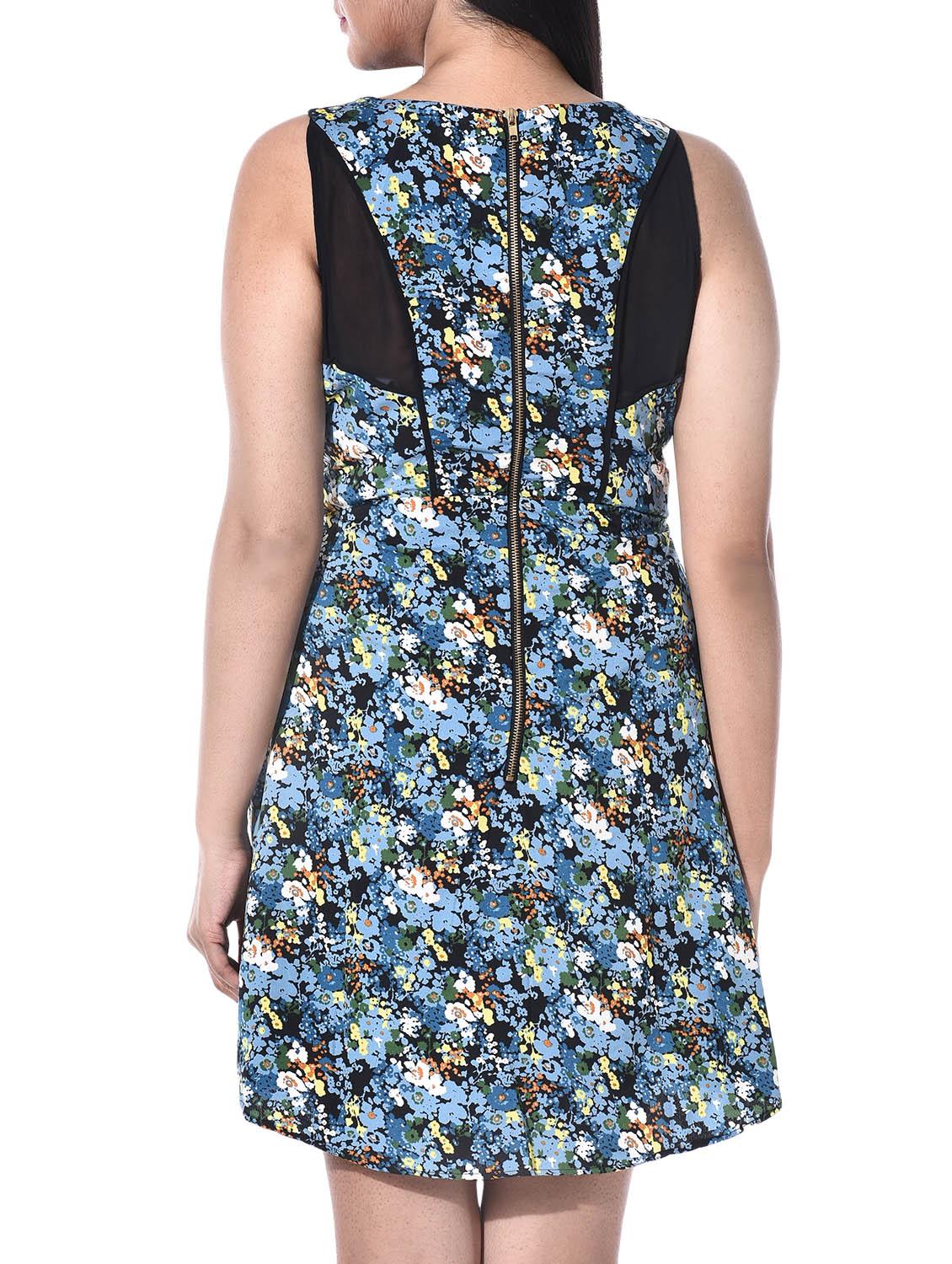 multi colored poly crepe dress - 10147605 - Zoom Image - 3
