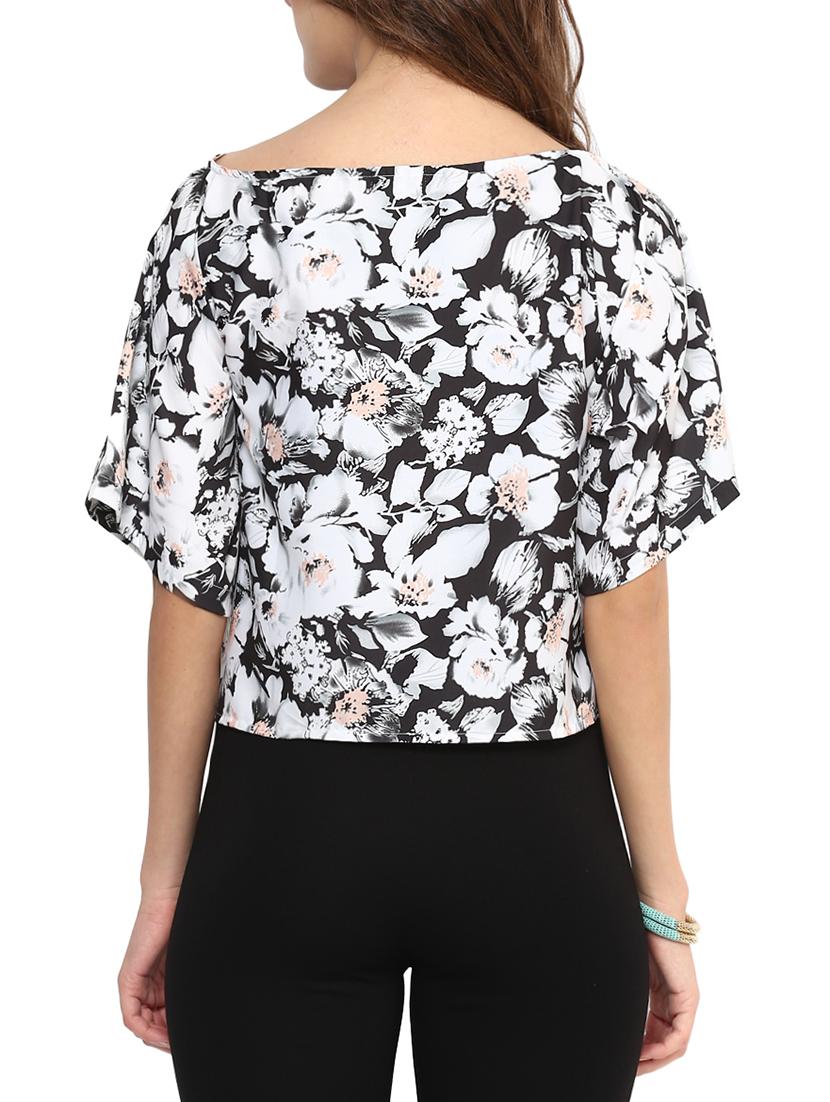 white floral print boxy top - 10155788 - Zoom Image - 3