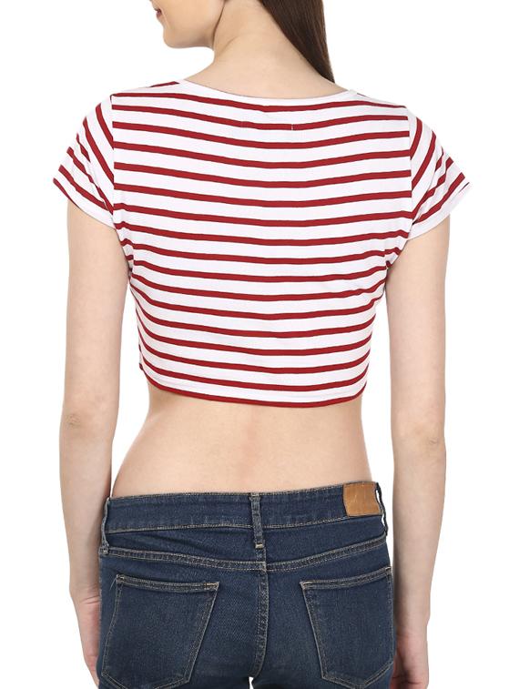 red cotton crop top - 10164994 - Zoom Image - 3