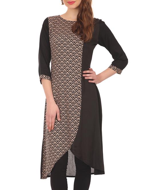 black rayon kurta - 10173507 - Very Small Image - 1