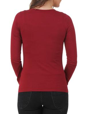 maroon cotton blend top - 10193820 - Standard Image - 3
