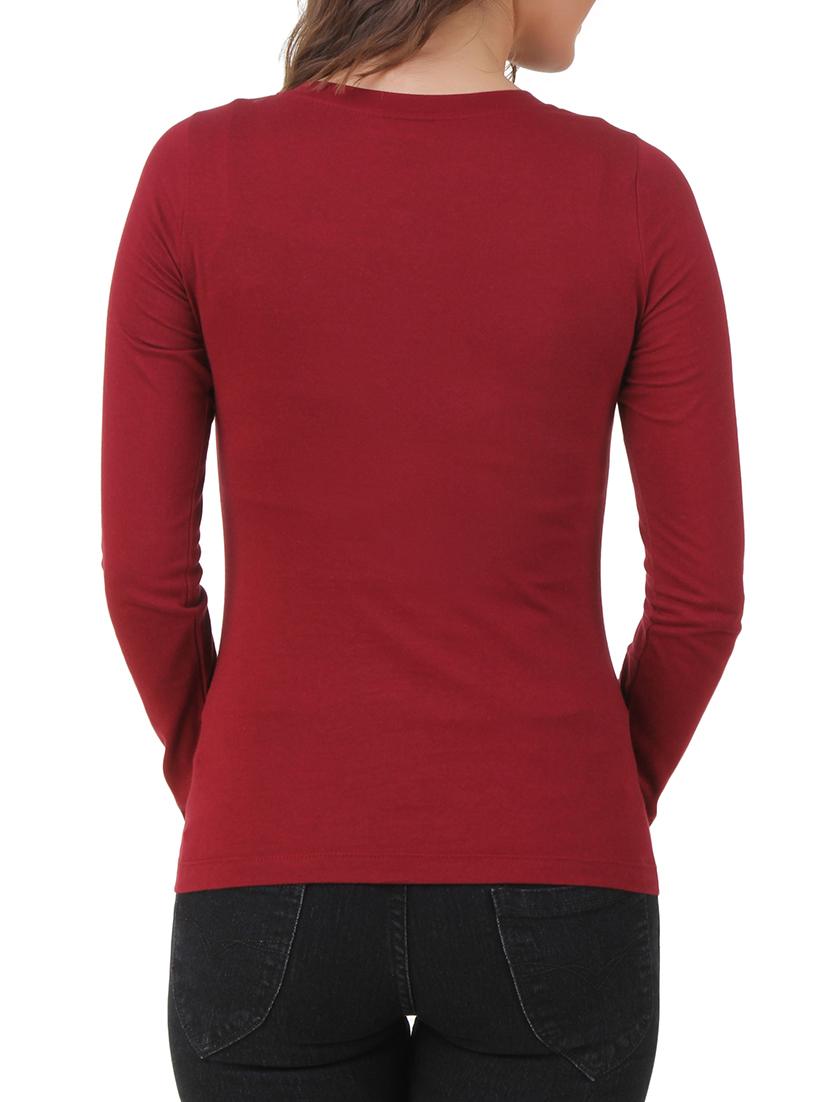 maroon cotton blend top - 10193820 - Zoom Image - 3