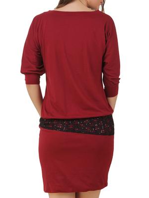 maroon cotton jersey dress - 10193834 - Standard Image - 3