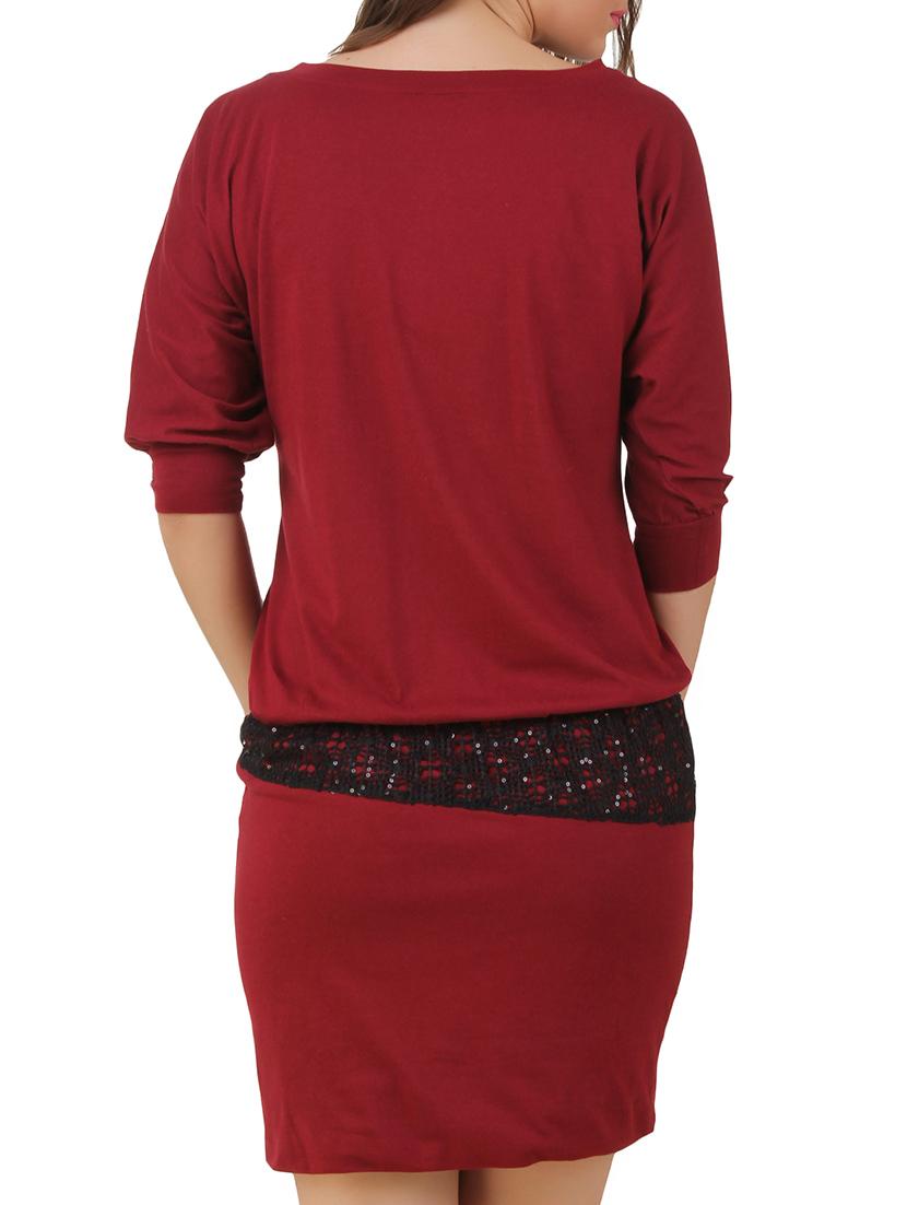maroon cotton jersey dress - 10193834 - Zoom Image - 3