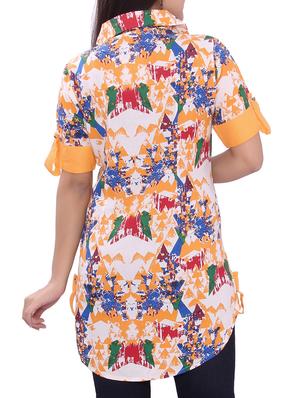 orange cotton kurta - 10236025 - Standard Image - 3