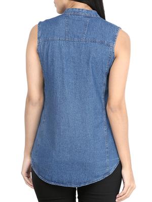 blue denim regular shirt - 10237088 - Standard Image - 3