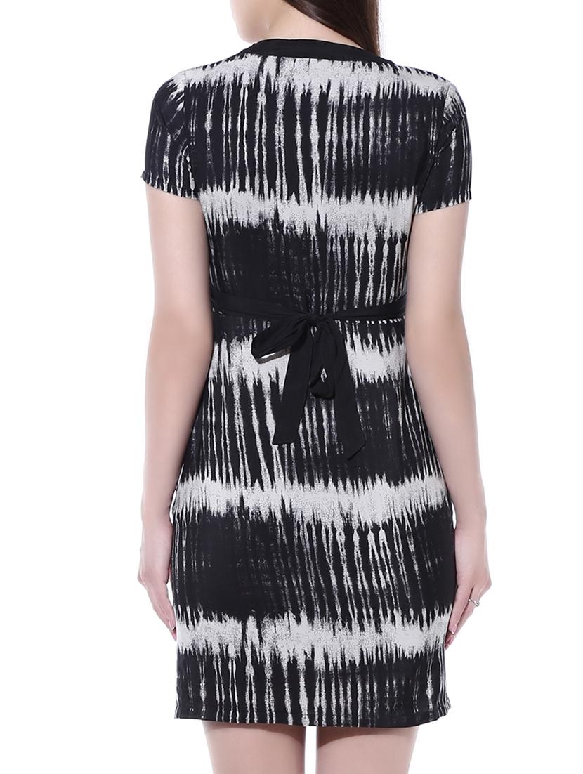 black poly crepe dress - 10257531 - Zoom Image - 3