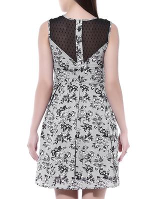grey poly crepe dress - 10257534 - Standard Image - 3