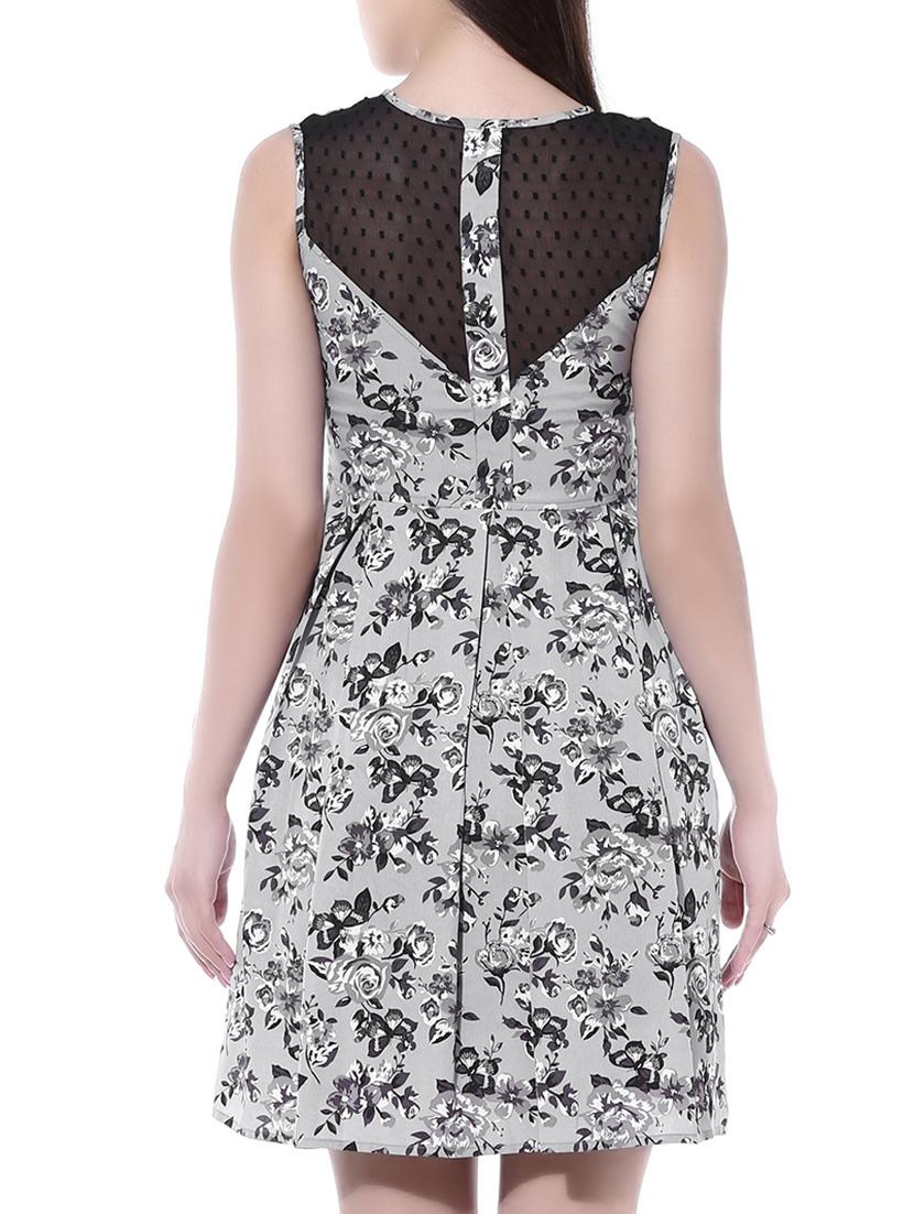 grey poly crepe dress - 10257534 - Zoom Image - 3