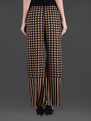 black and beige printed viscose palazzos - 1026198 - Standard Image - 3