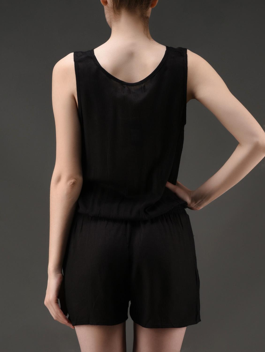 sleeveless viscose romper - 1026371 - Zoom Image - 3