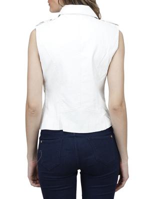 white leatherette jacket - 10266337 - Standard Image - 3
