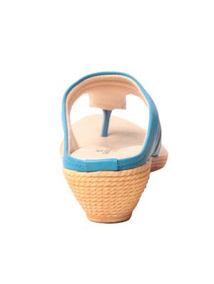 turquoise leatherette toe separator sandals - 10277363 - Standard Image - 3