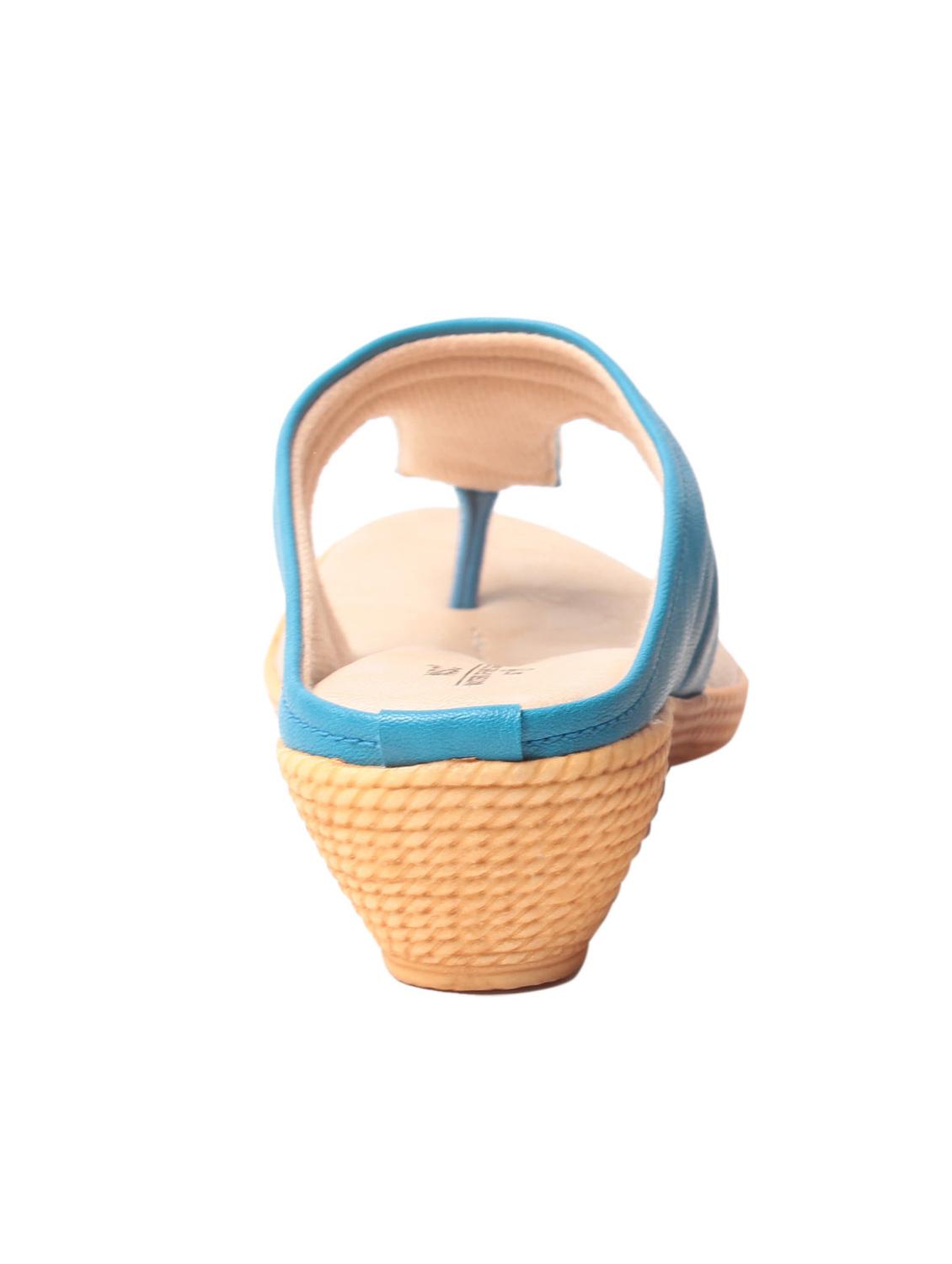 turquoise leatherette toe separator sandals - 10277363 - Zoom Image - 3