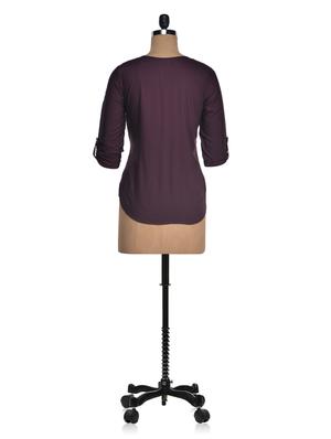 roll-up sleeves button down cotton top - 1027886 - Standard Image - 3