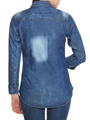 dark blue denim shirt - 10288849 - Standard Image - 3
