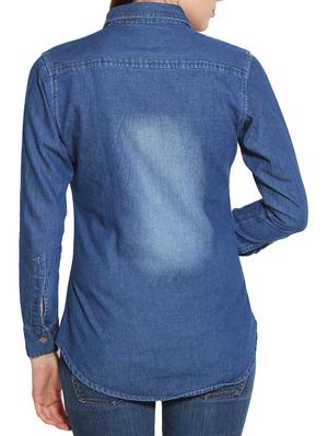 dark blue denim shirt - 10288861 - Standard Image - 3