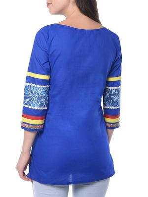blue cotton regular top - 10293419 - Standard Image - 3