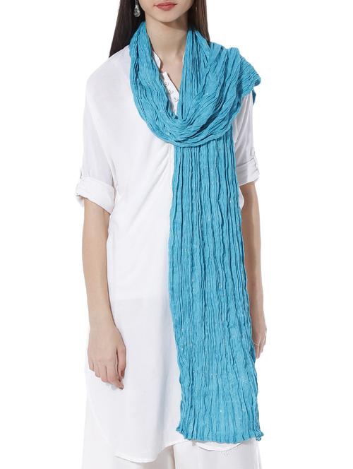 sky blue viscose dupatta - 10297835 - Very Small Image - 1