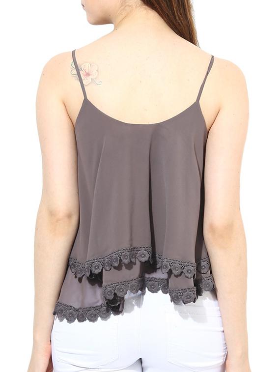grey georgette top - 10306552 - Zoom Image - 3