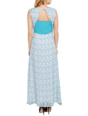 the vanca sky blue printed cotton maxi dress with cut-out back - 10315156 - Standard Image - 3