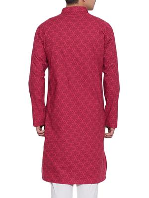 pink cotton long ethnic kurta - 10326541 - Standard Image - 3